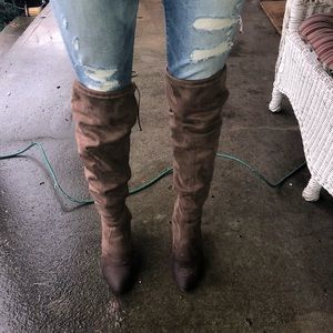 Over the knee brown boots- MAKE OFFER.